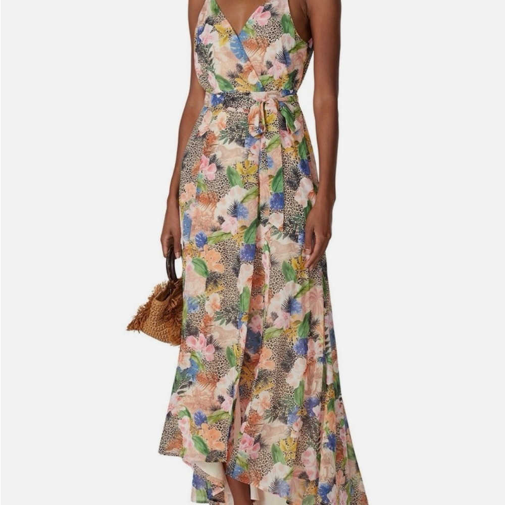 Hutch Multicolor Floral High-Low Maxi Dress NWT